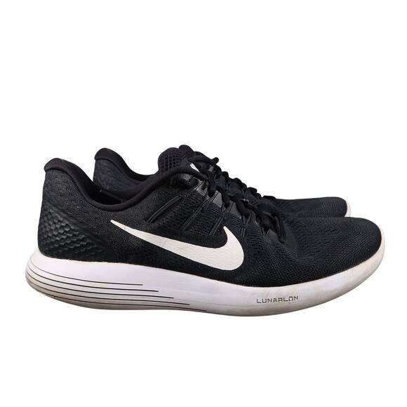 Nike Shoes Mens 11.5 Athletic Trainers Lunarglide Running Sneakers Black Sport - Picture 1 of 12